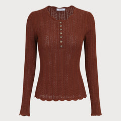 Woodgrain - Round Neck Slim Knit Sweater — view 5 of 7