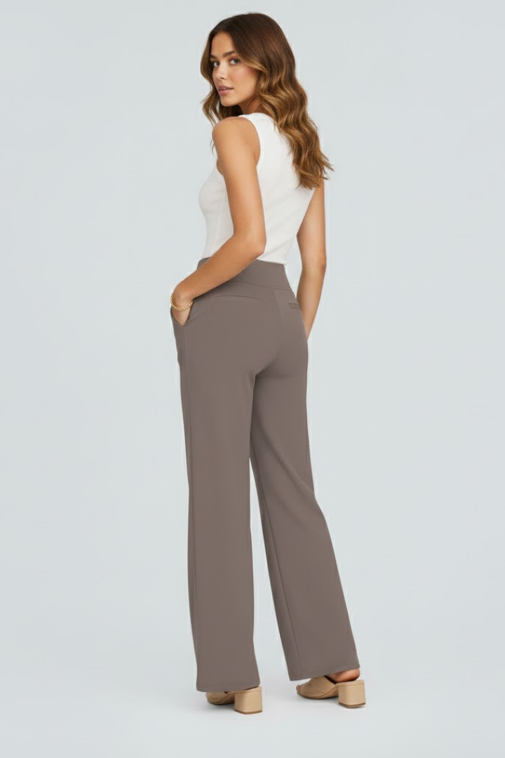 Verrona - Wide Leg High Waist Trousers Casual Office Wear — view 5 of 10