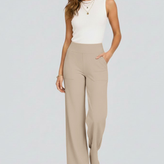 Verrona - Wide Leg High Waist Trousers Casual Office Wear — view 7 of 10