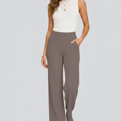 Verrona - Wide Leg High Waist Trousers Casual Office Wear — view 2 of 10