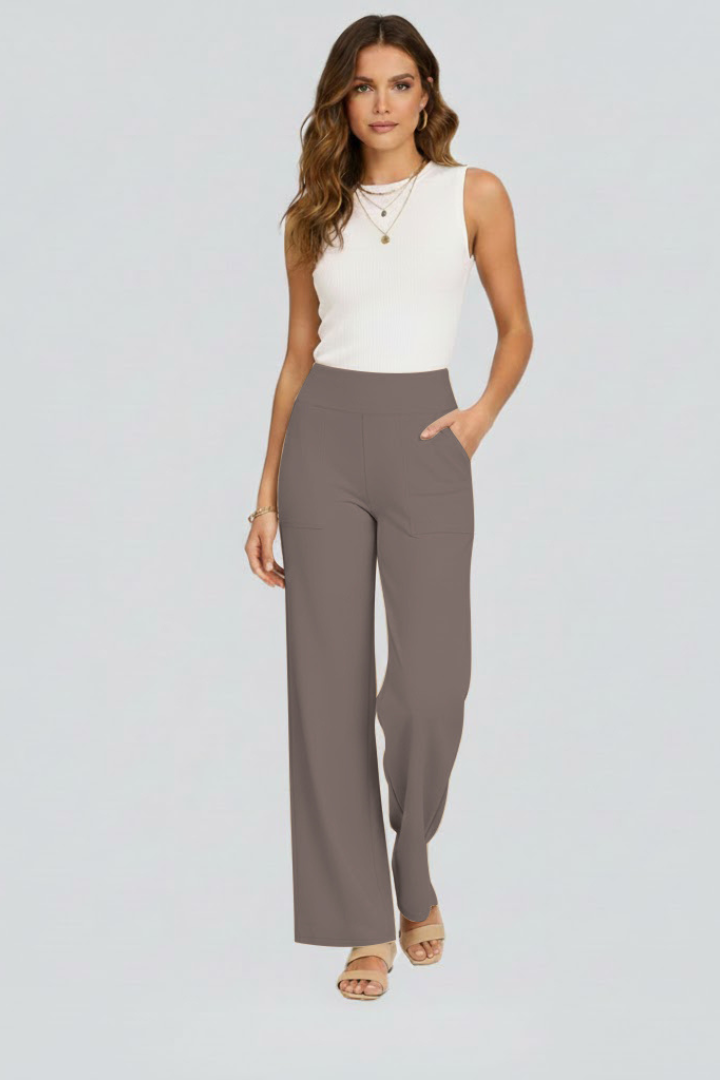 Verrona - Wide Leg High Waist Trousers Casual Office Wear — view 2 of 10