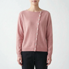 Asymora - Asymmetric Button Knit Sweater Layering On Cool Days