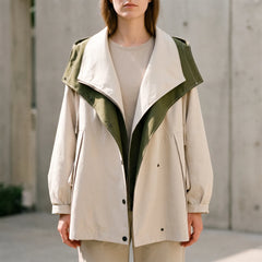 DrapeWrap - Relaxed Hooded Zip Jacket Casual Layering