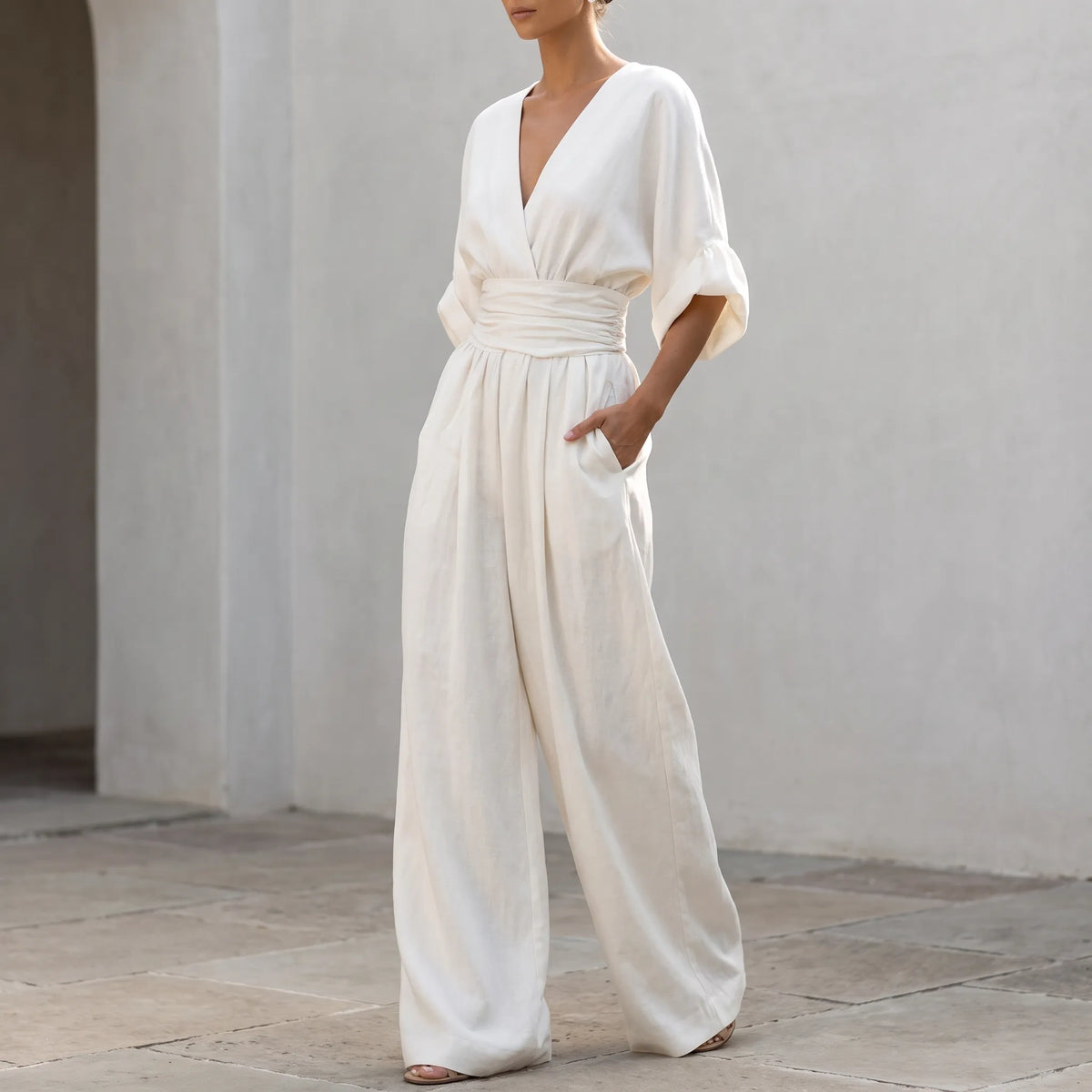 Elevaria - Elegant Wide Leg Jumpsuit Formal Evening Events