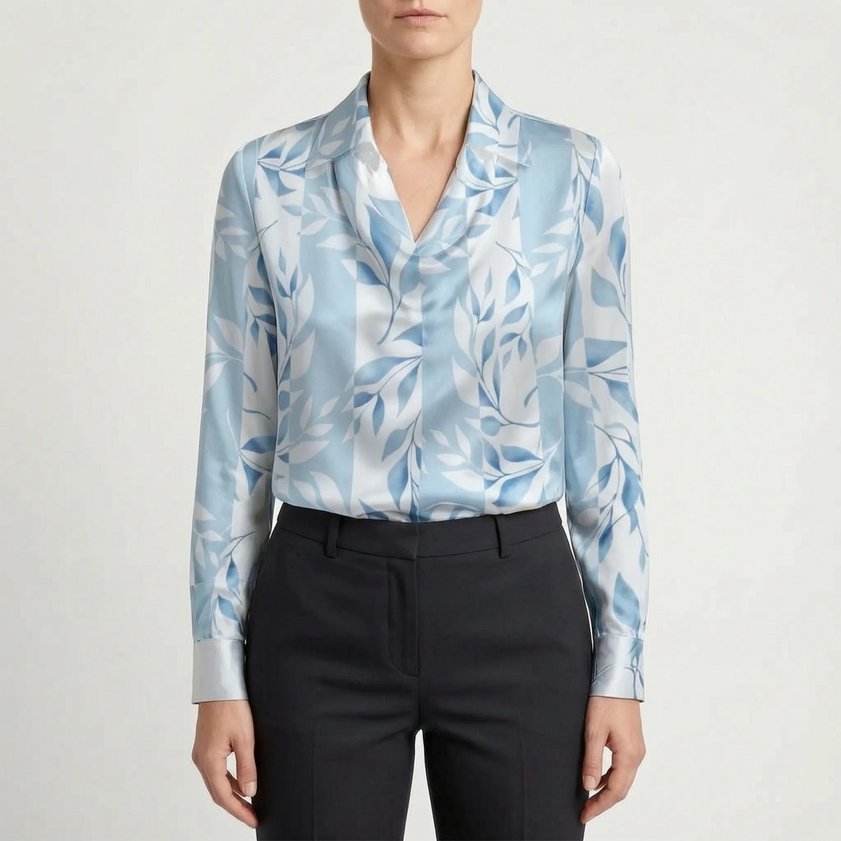 Glossique - Long Sleeve Draped Blouse Elevating Everyday Outfits