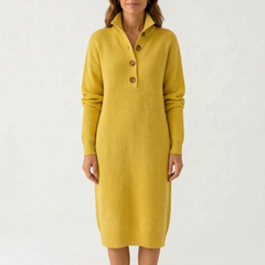 Knitly - Ribbed Knit Midi Dress Sweater Casual Office Days