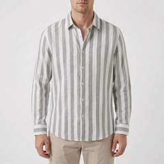 LineCraft - Classic Men's Striped Long Sleeve Shirt Everyday Styling