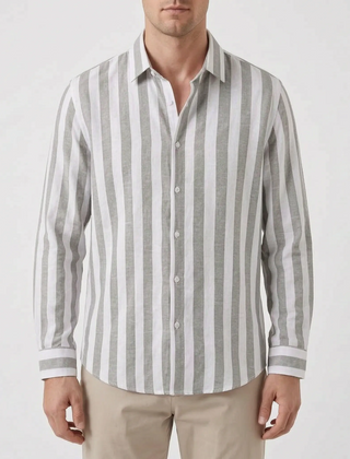 LineCraft - Classic Men's Striped Long Sleeve Shirt Everyday Styling