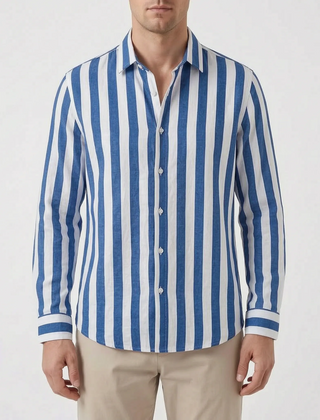 LineCraft - Classic Men's Striped Long Sleeve Shirt Everyday Styling