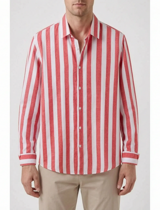 LineCraft - Classic Men's Striped Long Sleeve Shirt Everyday Styling