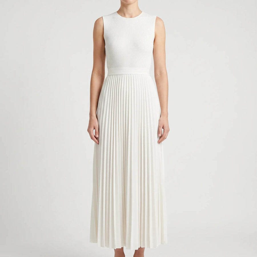 LuminaGown - Elegant Sleeveless Pleated Maxi Dress Evening Events