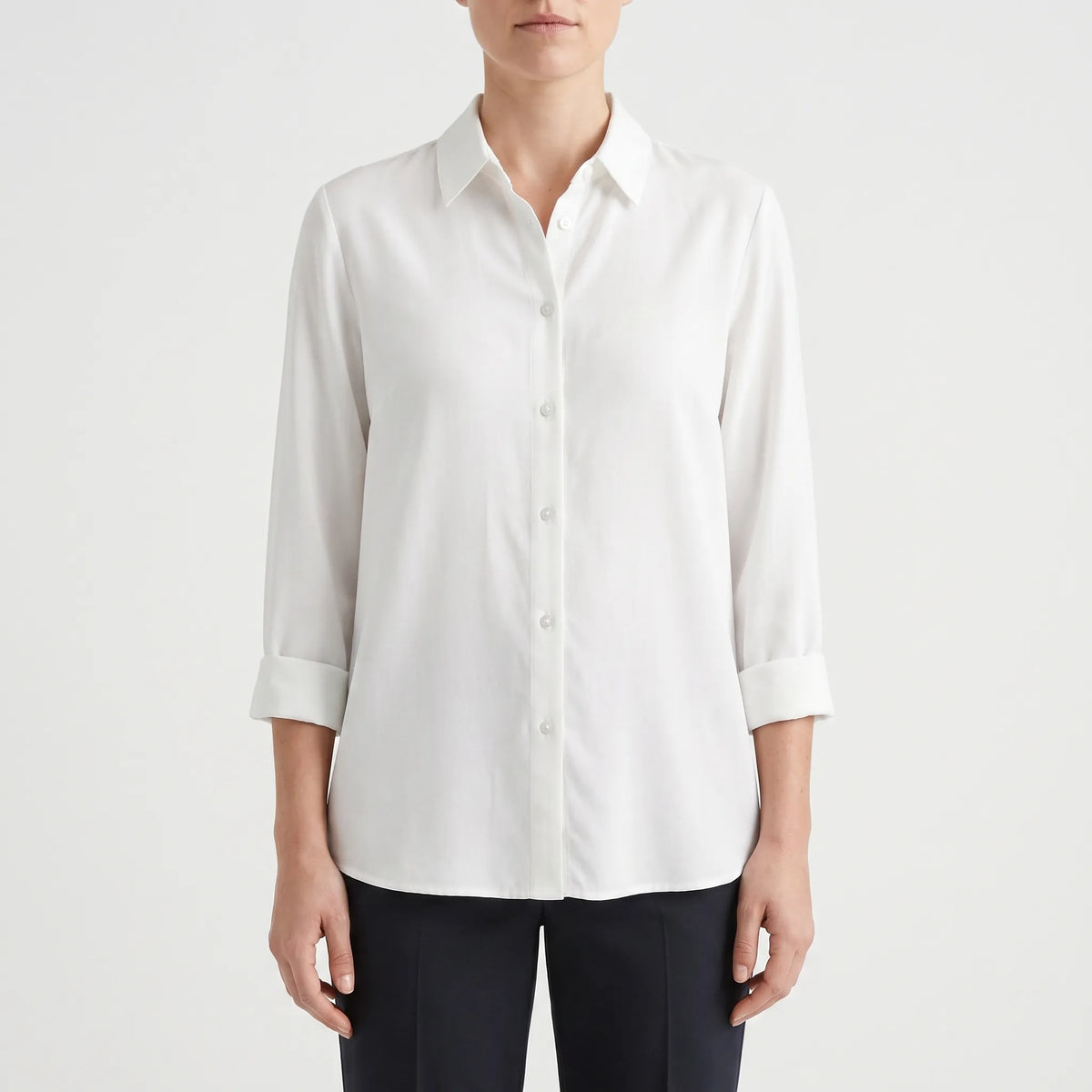 LuminaShirt - White Button Down Dress Shirt Office Styling