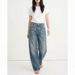 SavvyStride - Wide Leg Denim Jeans Casual Outings