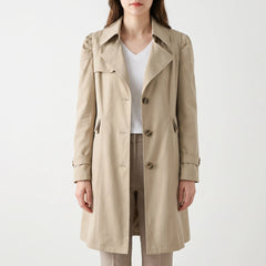 Trenchly - Single Breasted Mid Length Female Trench Coat Everyday Commutes