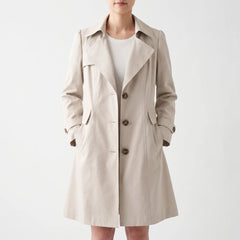 Trenchly - Single Breasted Mid Length Female Trench Coat Everyday Commutes