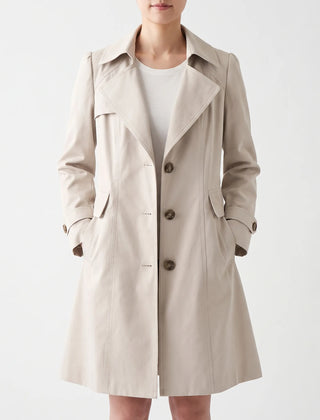Trenchly - Single Breasted Mid Length Female Trench Coat Everyday Commutes