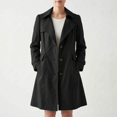 Trenchly - Single Breasted Mid Length Female Trench Coat Everyday Commutes