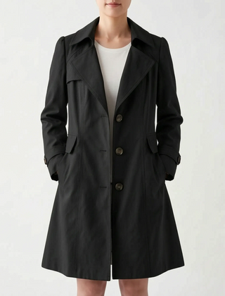 Trenchly - Single Breasted Mid Length Female Trench Coat Everyday Commutes