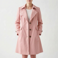 Trenchly - Single Breasted Mid Length Female Trench Coat Everyday Commutes