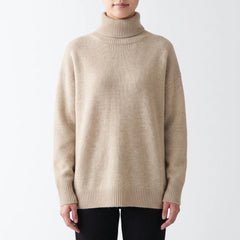 Vellura - Oversized Ribbed Knit Turtleneck Sweater Everyday Casual Wear