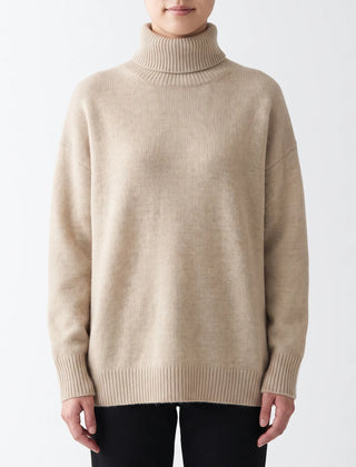 Vellura - Oversized Ribbed Knit Turtleneck Sweater Everyday Casual Wear
