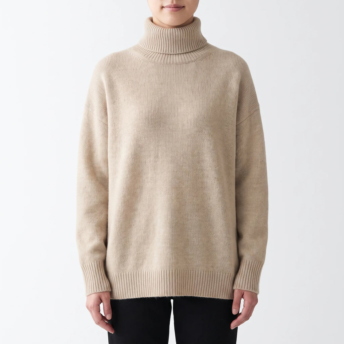Vellura - Oversized Ribbed Knit Turtleneck Sweater Everyday Casual Wear