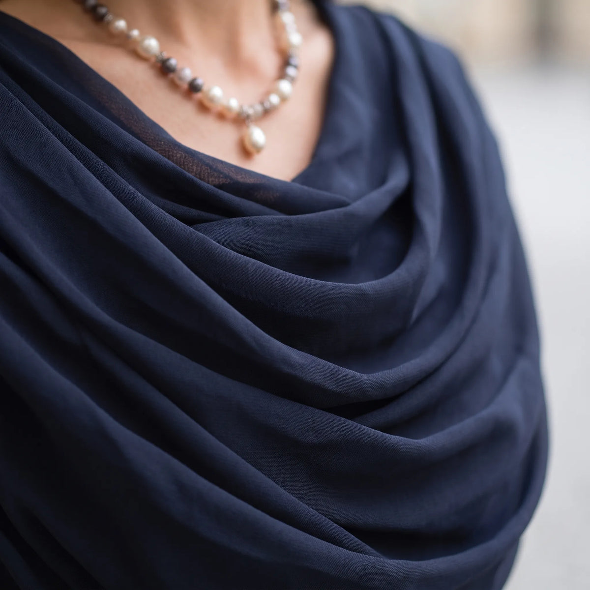 Veraluna - Draped Cowl Neck Maxi Dress Formal Evening Events