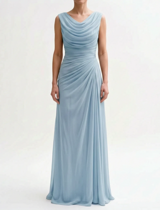 Veraluna - Draped Cowl Neck Maxi Dress Formal Evening Events