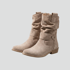 Cassenwood - Mid Calf Block Heel Boots Casual Everyday Wear