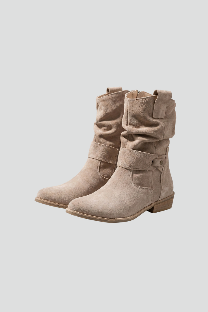 Cassenwood - Mid Calf Block Heel Boots Casual Everyday Wear