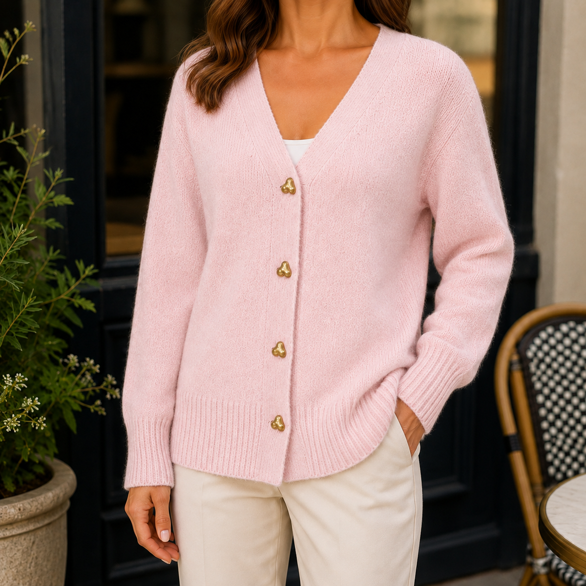 Adorata - Heart Button Knit Cardigan For Layering — view 4 of 8