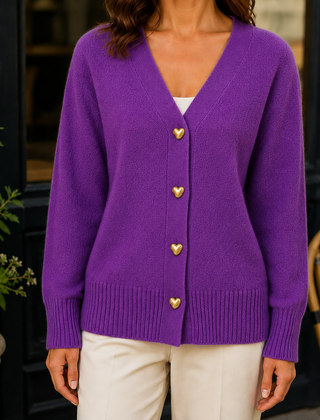 Adorata - Heart Button Knit Cardigan For Layering — view 7 of 8