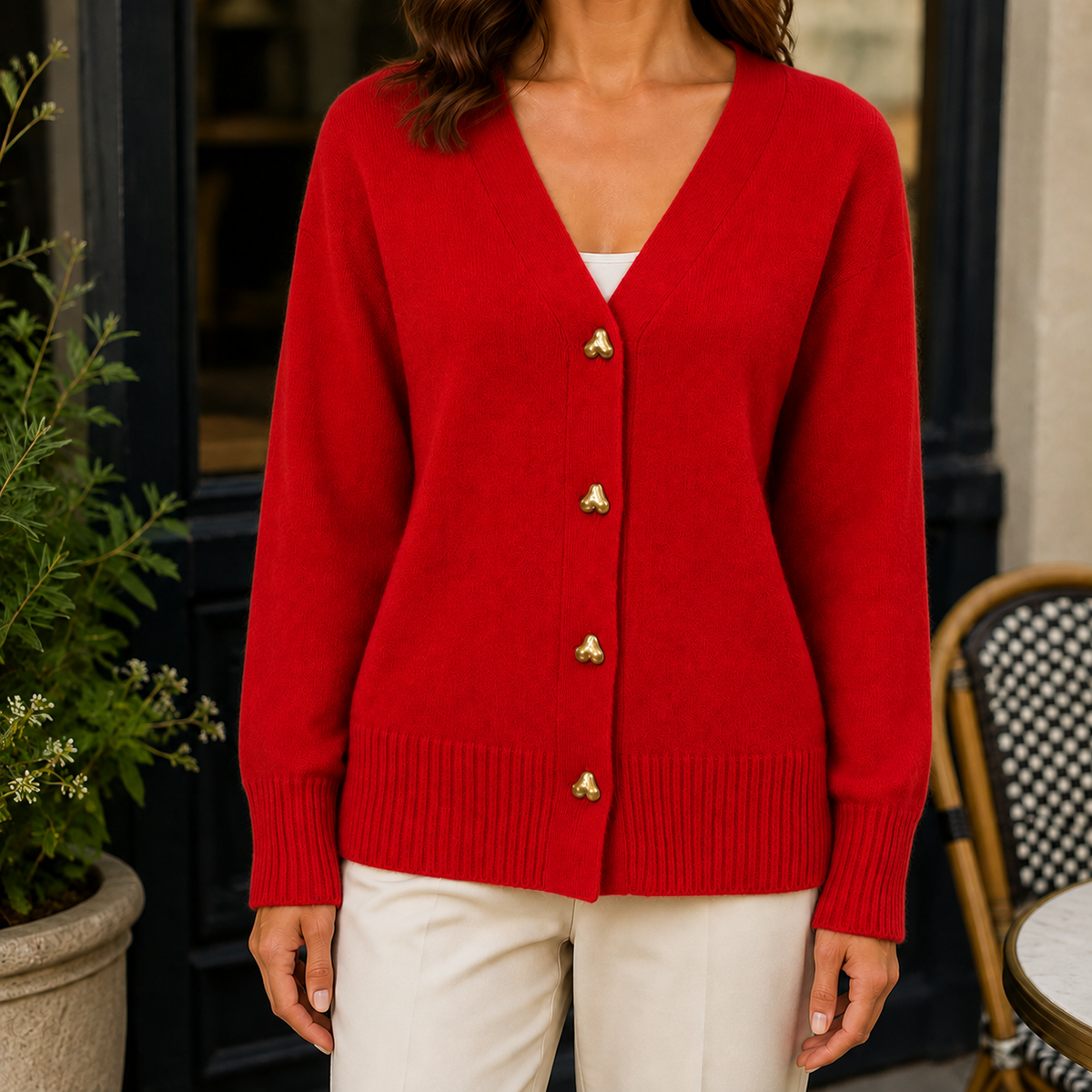 Adorata - Heart Button Knit Cardigan For Layering — view 8 of 8