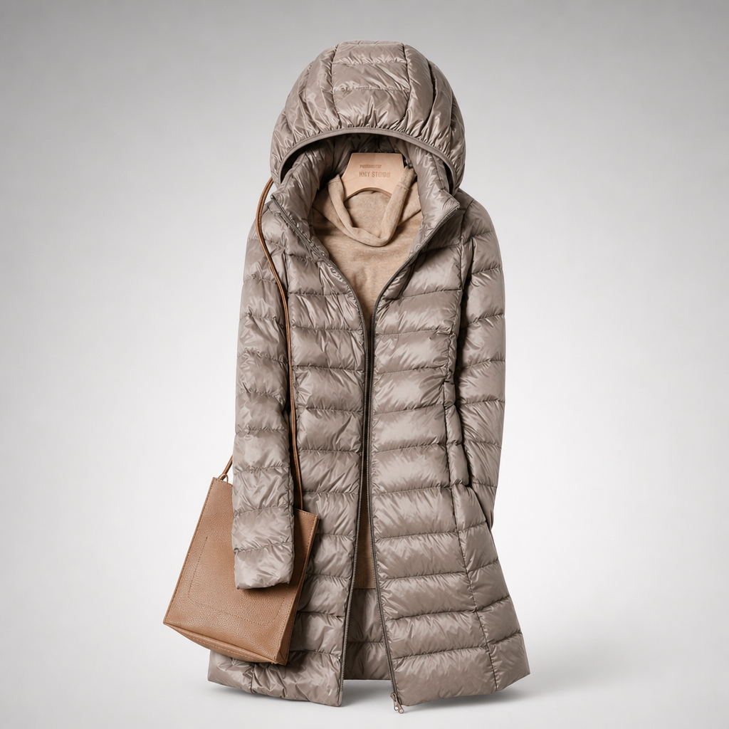 Aeriva - Longline Quilted Puffer Jacket Cool Weather Commuting — view 4 of 10