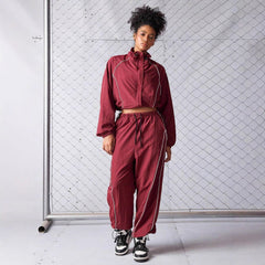 Aerolyn - Cropped Windbreaker Jacket Jogger Set Training — view 2 of 9