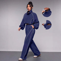 Aerolyn - Cropped Windbreaker Jacket Jogger Set Training — view 3 of 9