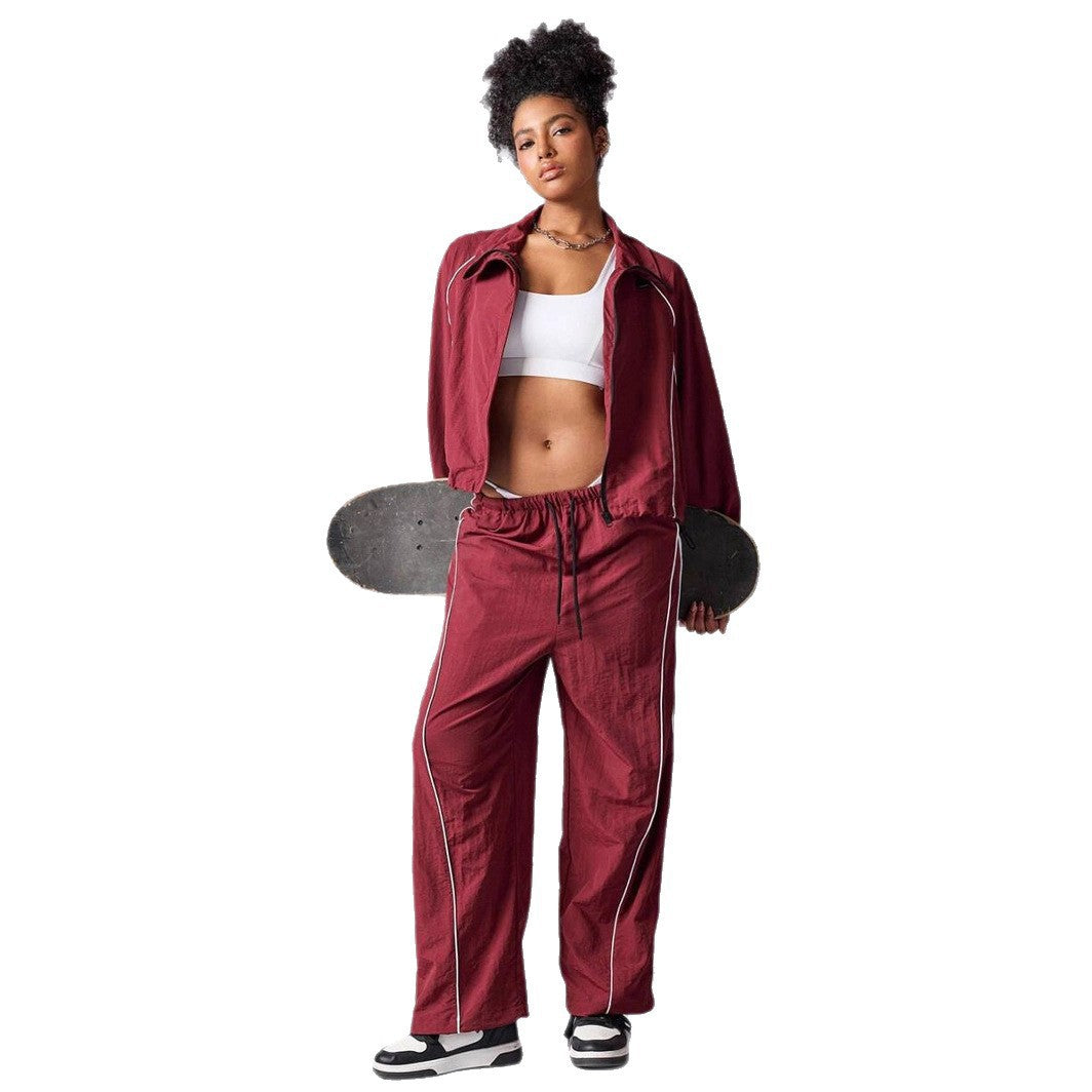 Aerolyn - Cropped Windbreaker Jacket Jogger Set Training — view 5 of 9