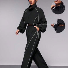 Aerolyn - Cropped Windbreaker Jacket Jogger Set Training — view 6 of 9