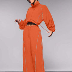 Aerolyn - Cropped Windbreaker Jacket Jogger Set Training — view 7 of 9