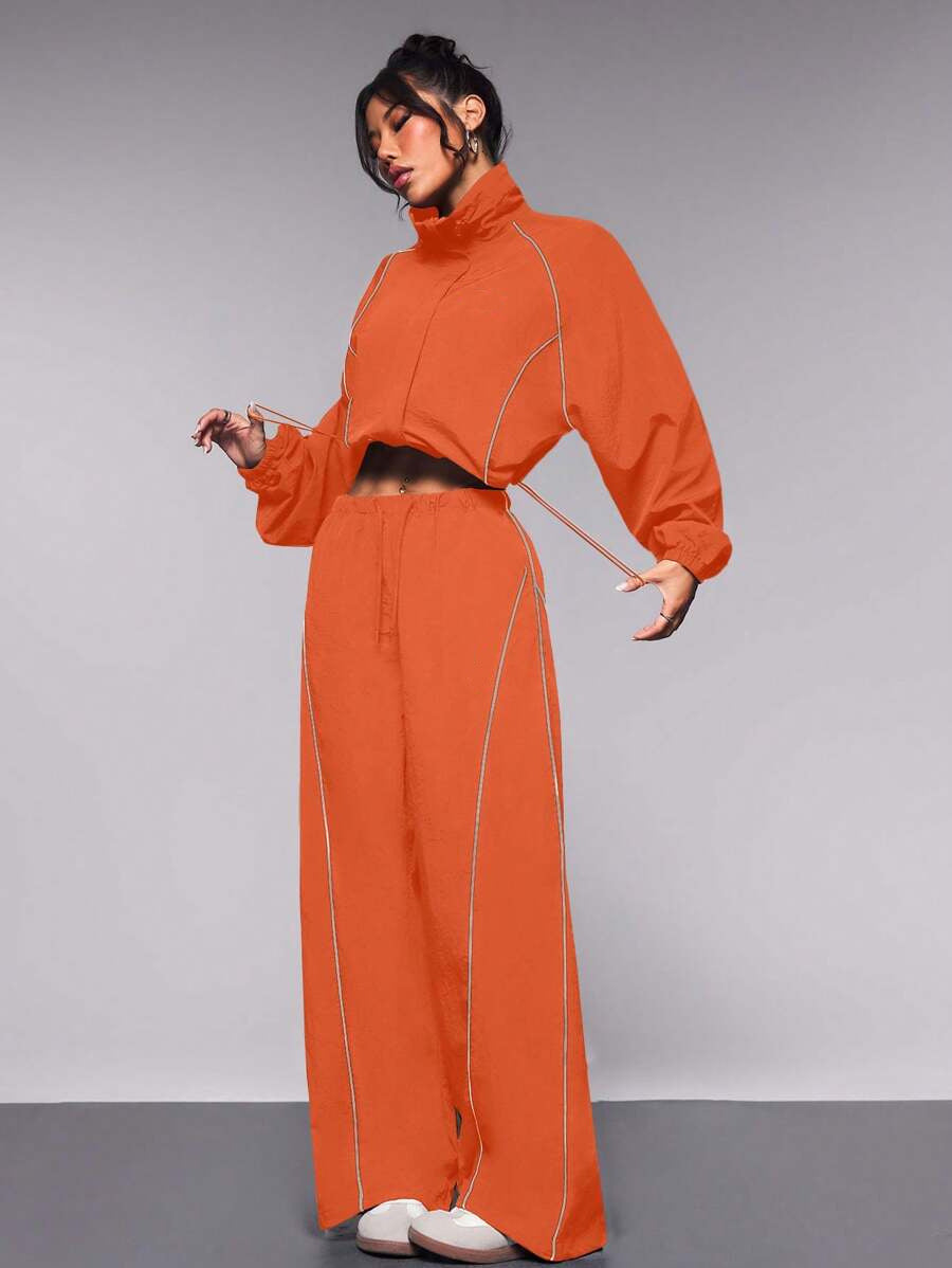Aerolyn - Cropped Windbreaker Jacket Jogger Set Training — view 7 of 9