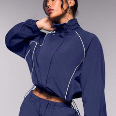 Aerolyn - Cropped Windbreaker Jacket Jogger Set Training — view 9 of 9