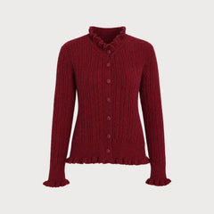 Auberose - Ruffled Button Knit Cardigan Autumn Winter Wear — view 3 of 5