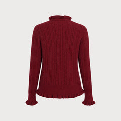 Auberose - Ruffled Button Knit Cardigan Autumn Winter Wear — view 4 of 5