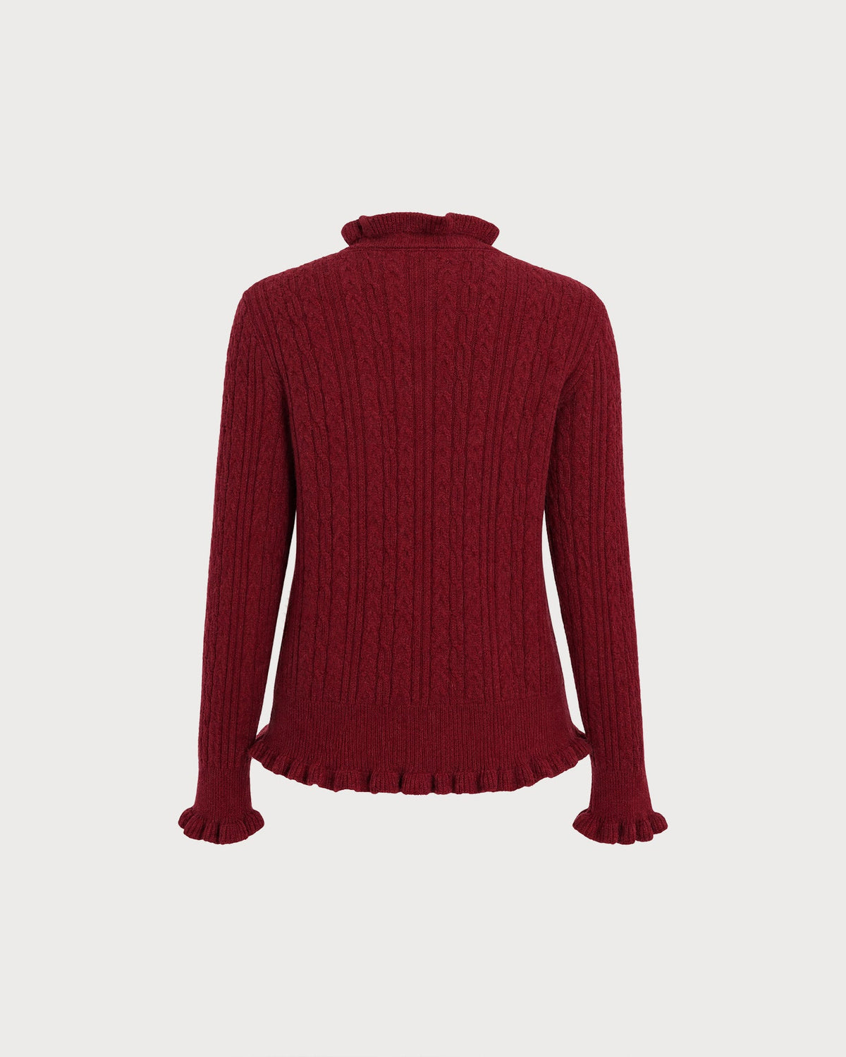 Auberose - Ruffled Button Knit Cardigan Autumn Winter Wear — view 4 of 5