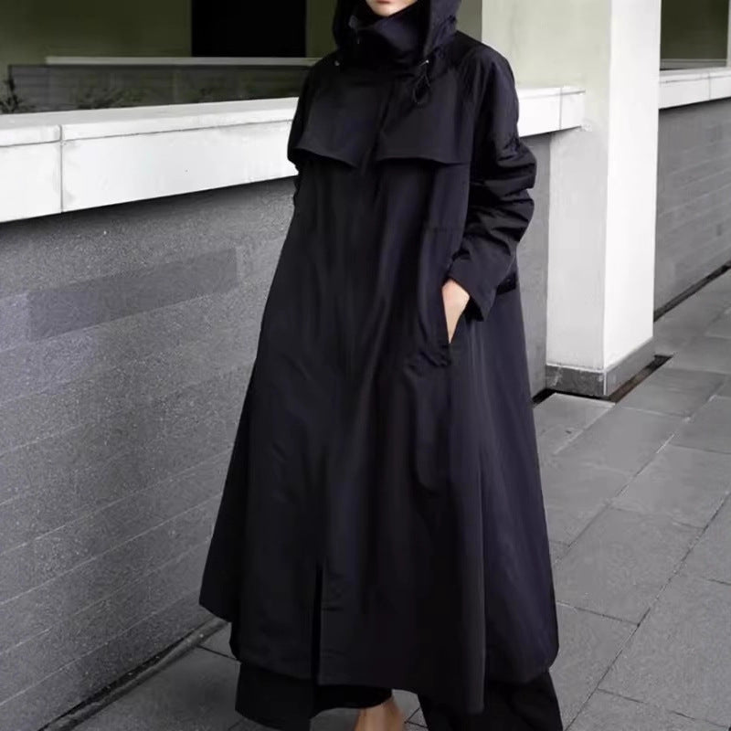 Aurelle - Oversized Hooded Raincoat For Wet Commutes