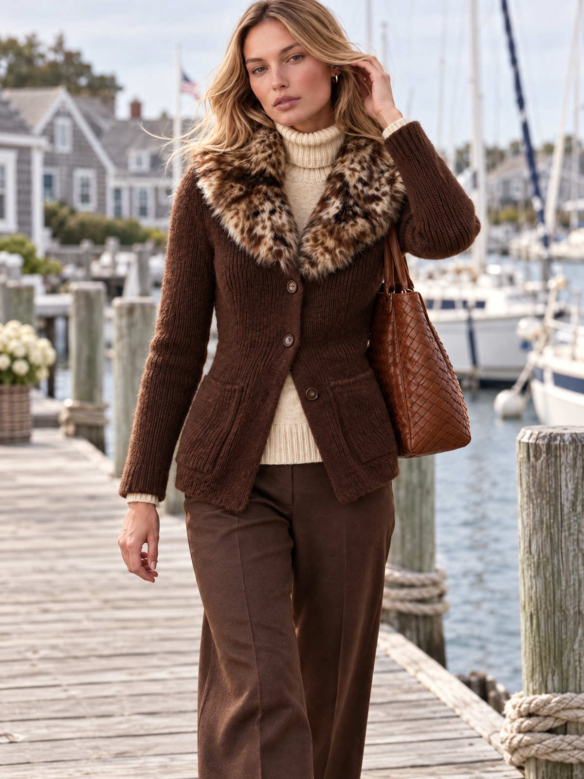 Auvelle - Chunky Knit Cardigan Jacket For Daily Layering — view 4 of 9