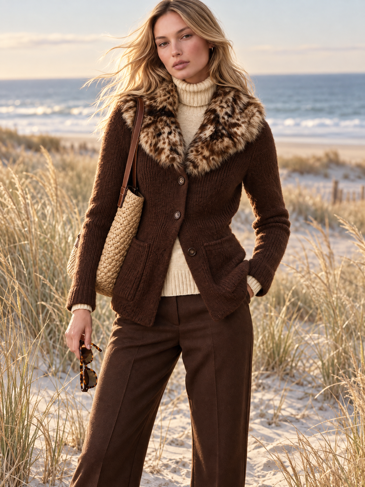 Auvelle - Chunky Knit Cardigan Jacket For Daily Layering — view 5 of 9
