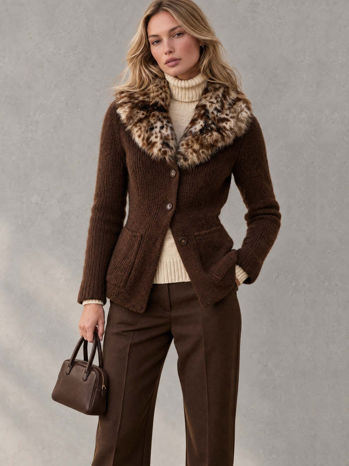 Auvelle - Chunky Knit Cardigan Jacket For Daily Layering — view 7 of 9