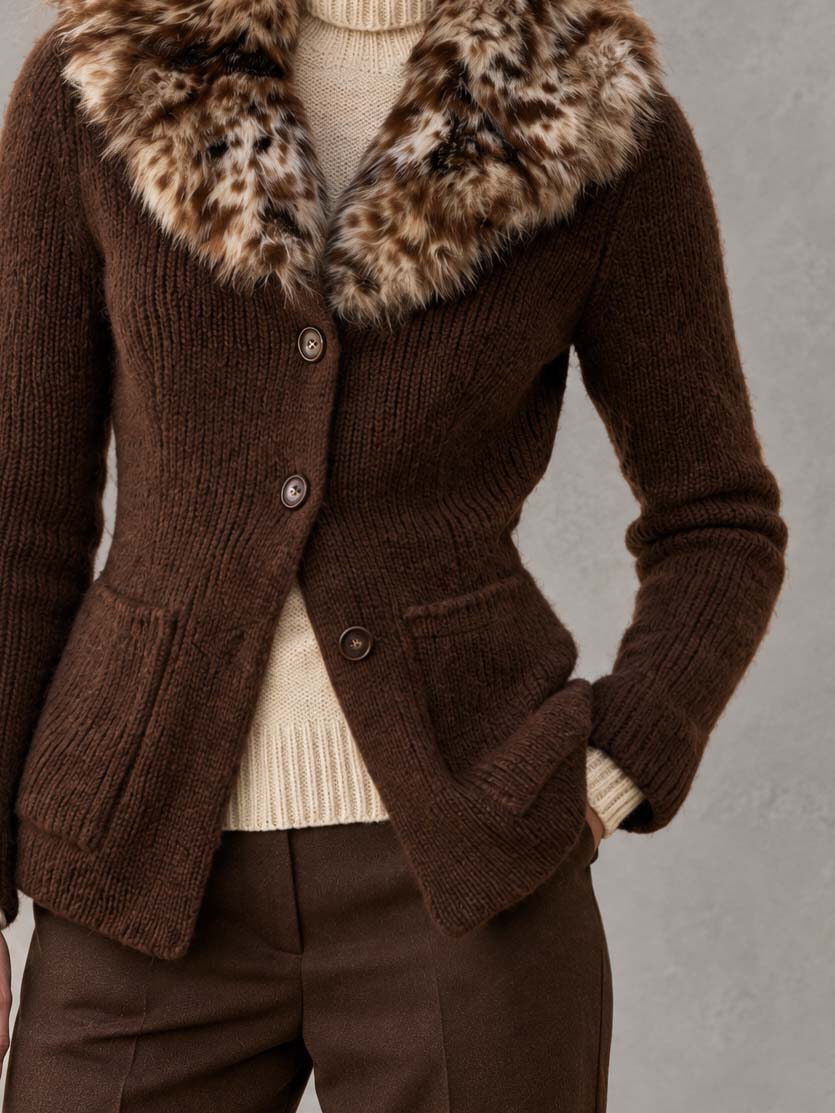 Auvelle - Chunky Knit Cardigan Jacket For Daily Layering — view 9 of 9
