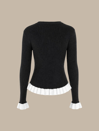 Averlyn - Contrast Trim Knit Sweater Cool Weather Wear — view 3 of 4
